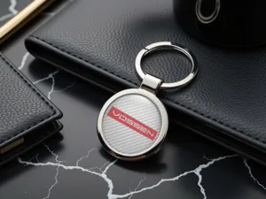 Vossen Maßgeschneiderte Schlüsselanhänger Gewölbt Metallisch